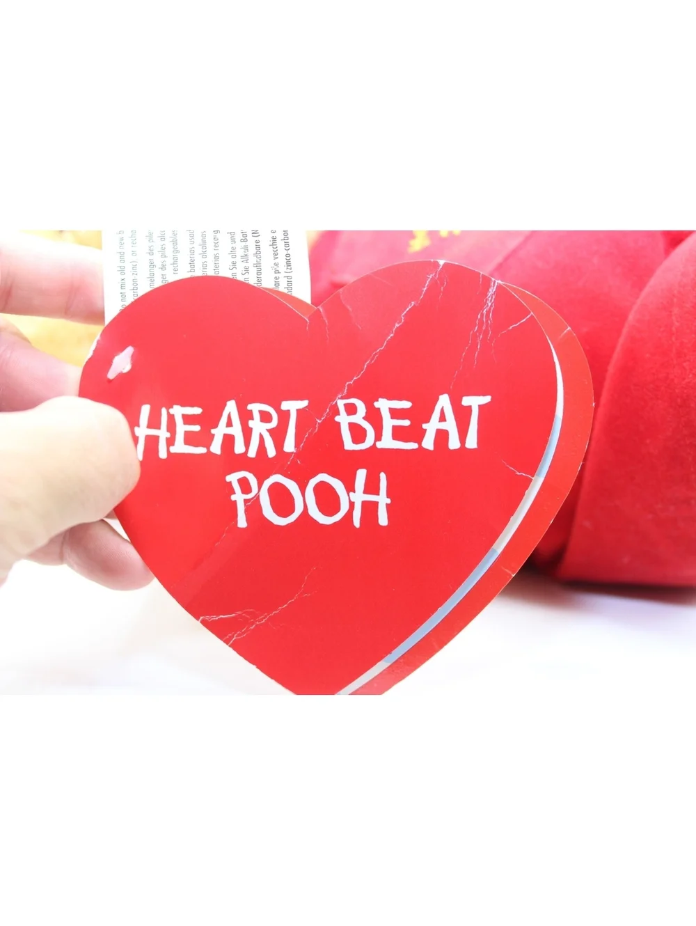 New Vintage Walt Disney Winnie the Pooh Valentine Day Plush Heart Beat Pooh 11